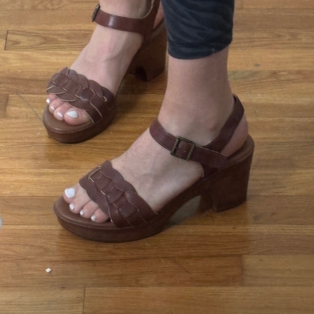 Brown Heeled Sandals